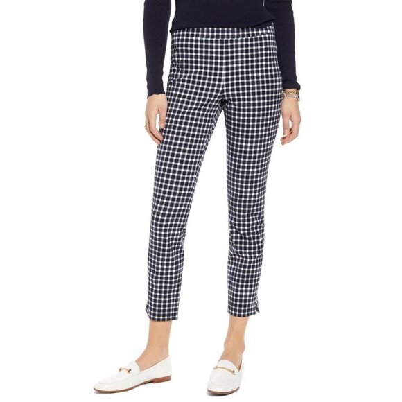 NWOT 1901 Size 12 Stretch Ankle Skinny Pants Navy Gingham MSRP $69 - Picture 1 of 10